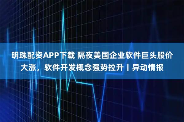 明珠配资APP下载 隔夜美国企业软件巨头股价大涨，软件开发概念强势拉升丨异动情报